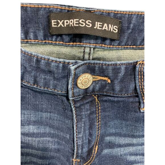 Size 8R Express Jeans Womens Barely Boot Denim Low Rise - Picture 6 of 8